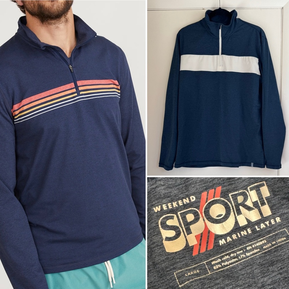 Marine Layer Re-Spun Sport Quarter Zip